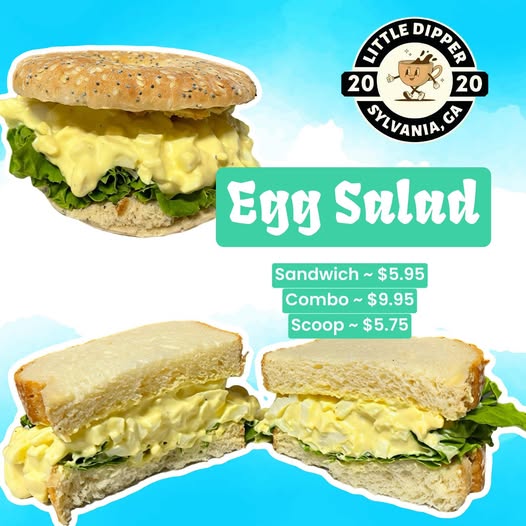 Sandwich special graphic from Little Dipper Coffee and Ice Cream